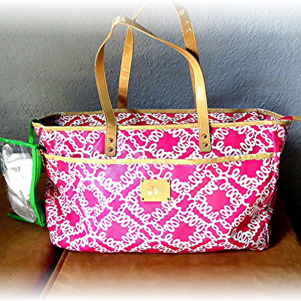 Lilly Pulitzer Pink Signature Large Tote Beach Bag